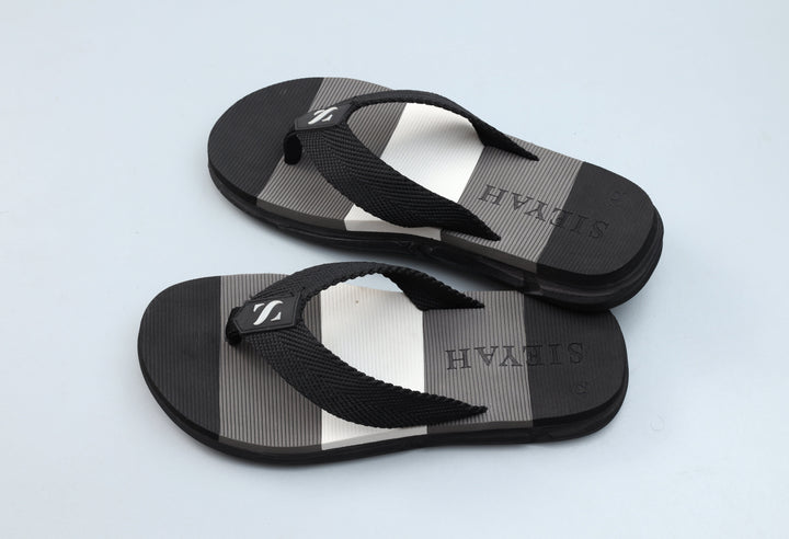 Men Black Slippers B-G-W-01 - Sieyah