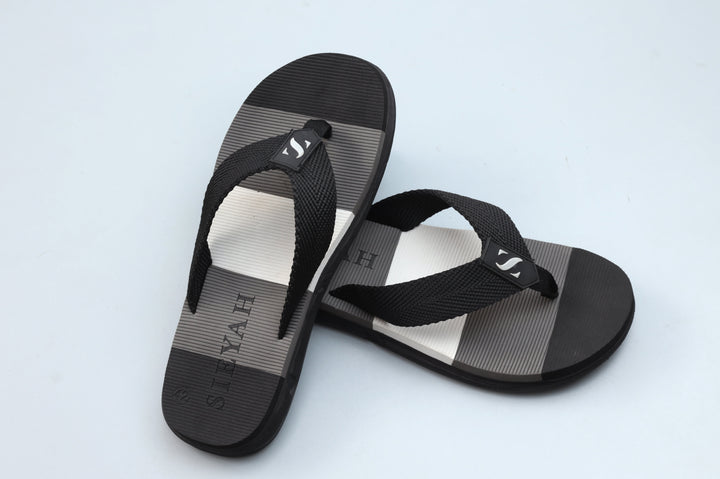 Men Black Slippers B-G-W-01 - Sieyah