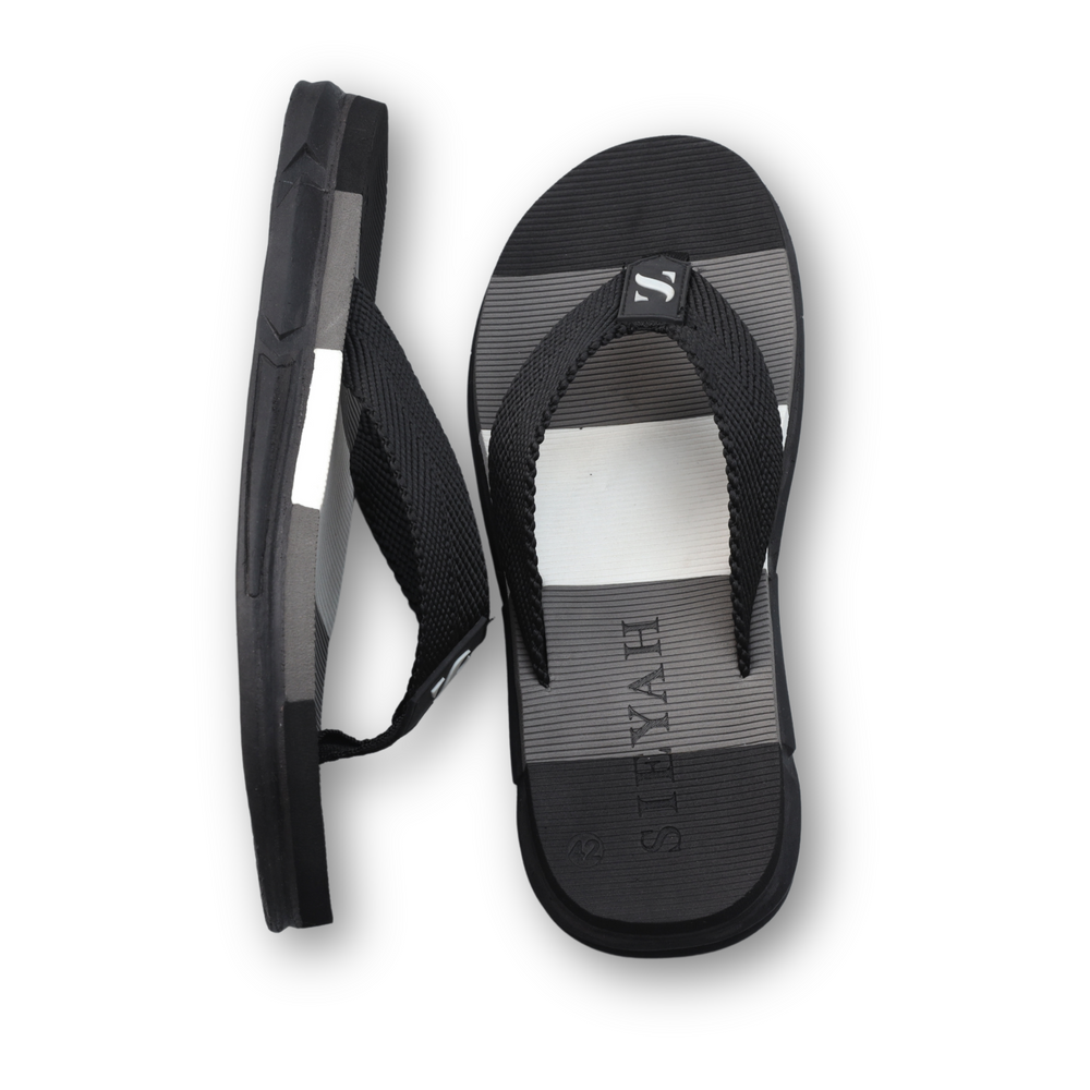 Men Black Slippers B-G-W-01 - Sieyah
