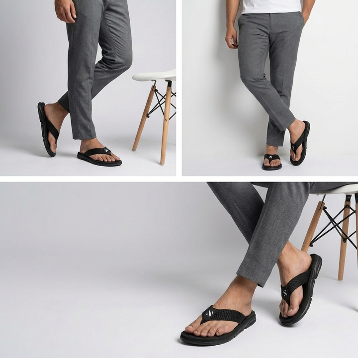 Buy Men Black Slippers B-L-01 by Sieyah, made with Premium