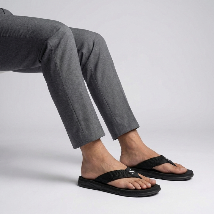 Buy Men Black Slippers B-L-01 by Sieyah, made with Premium