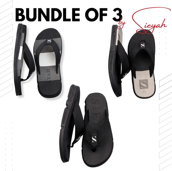 Bundle of 3 – Men’s Black Slippers | Save Rs.1000 | Sieyah - Sieyah